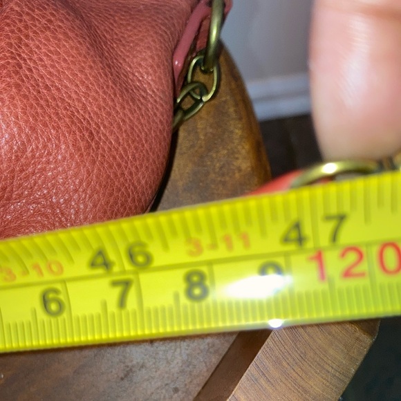 Vintage Fossil Coral Red Leather Chain Mini Crossbody Bag/Purse - Picture 6 of 14